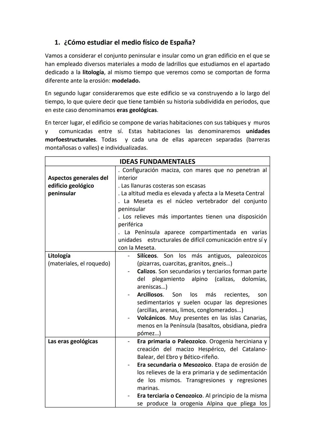 # GEOGRAFÍA DE ESPAÑA.TEMA 1:
EL RELIEVE ESPAÑOL: PENINSULAR E INSULAR
La Península Ibérica es como una gran fortaleza o castillo: 1º estr