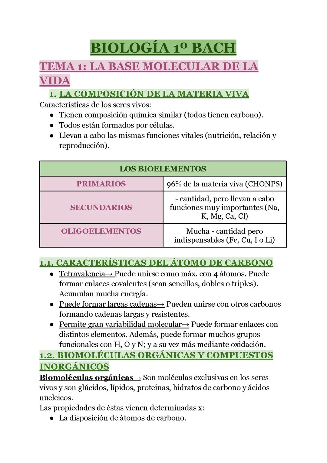 La base molecular de la vida