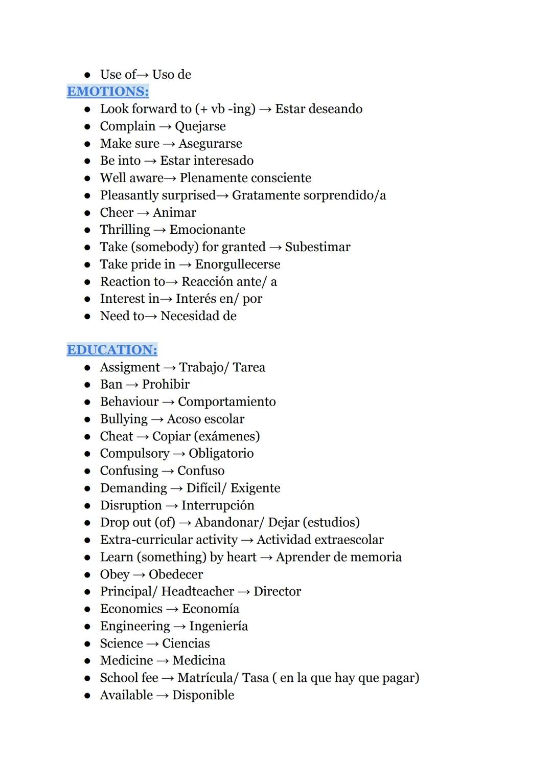 # INGLÉS 1º ВТО
VOCABULARY:
RANDOM:
* Poverty → Pobreza
* Turn round → Dar la vuelta
* Carpet → Alfombra
* Survey → Encuesta
*