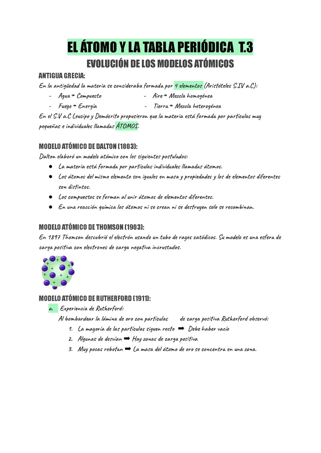 El Átomo y la Tabla Periodica