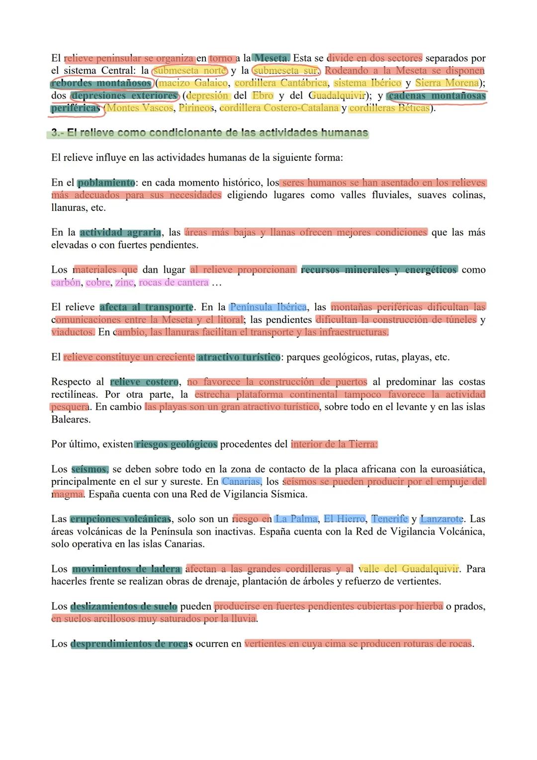 # TEMA 1. Caracterización de las unidades morfoestructurales del relieve
español
1.- Configuración general del relieve español. Rasgos bási