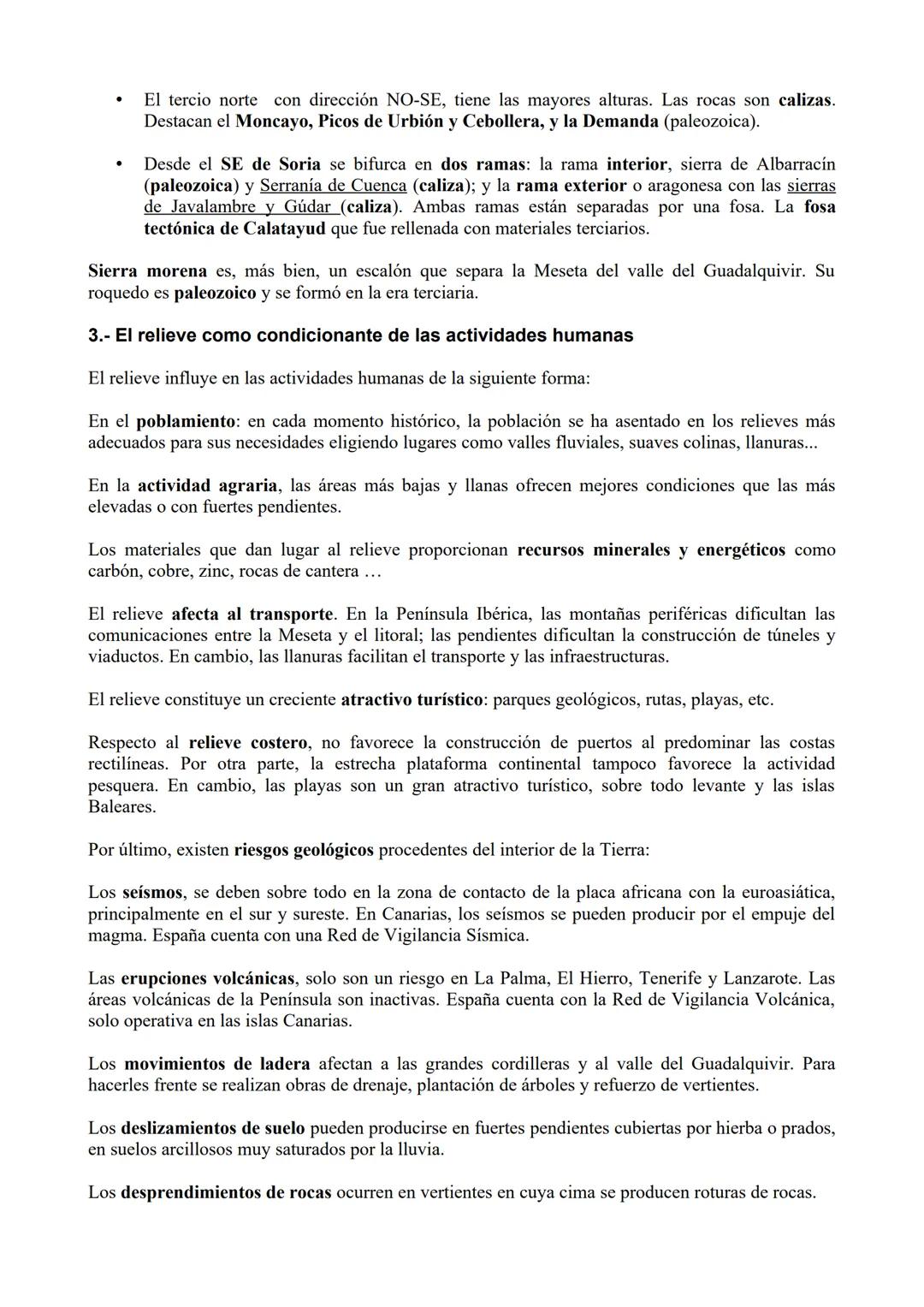 --- OCR Start ---
TEMA 2. Estructuras del relieve interiores: la Meseta y los relieves de borde de la
Meseta
1.- Origen y características.
L