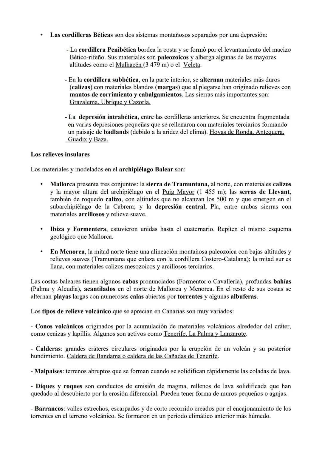 # TEMA 3. Estructura del relieve exterior a la Meseta y relieve insular:
depresiones, cordilleras y sistemas.
1.- Origen y características.