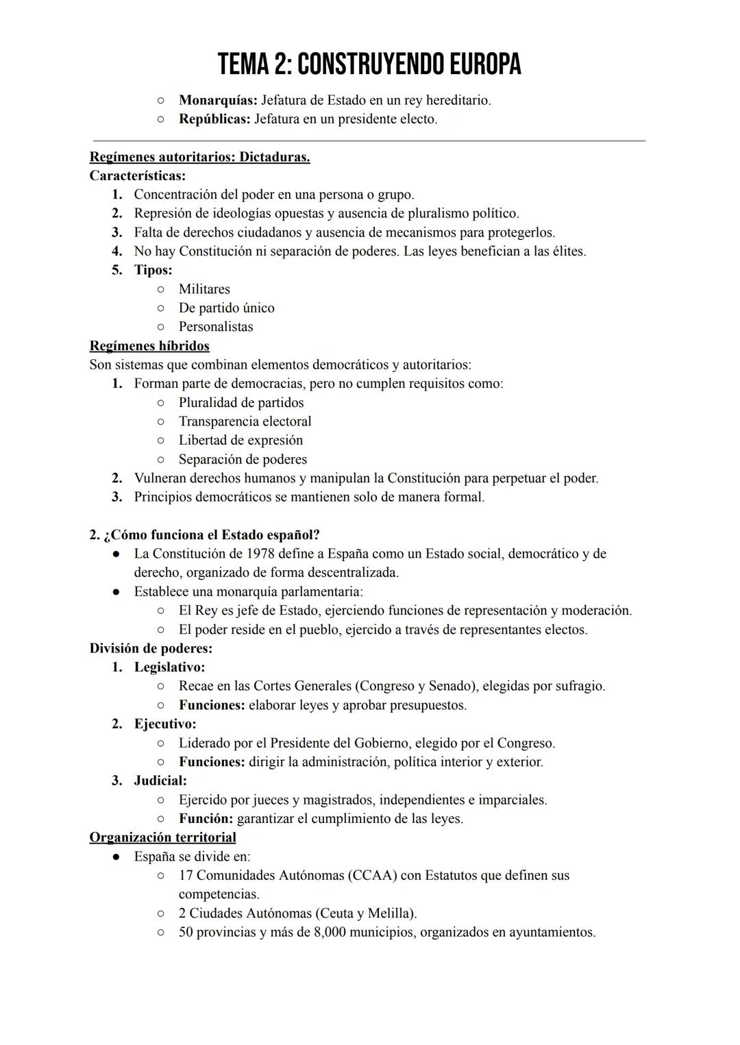 # TEMA 2: CONSTRUYENDO EUROPA
0. ¿Qué es y qué funciones tiene el Estado?
El Estado es una organización política y administrativa que gobier