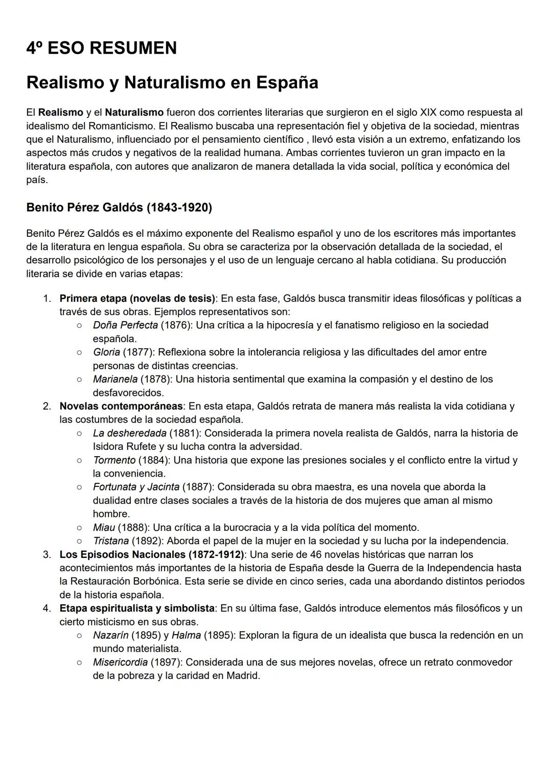 REALIZMO Y NATURALISMO 4 ESO