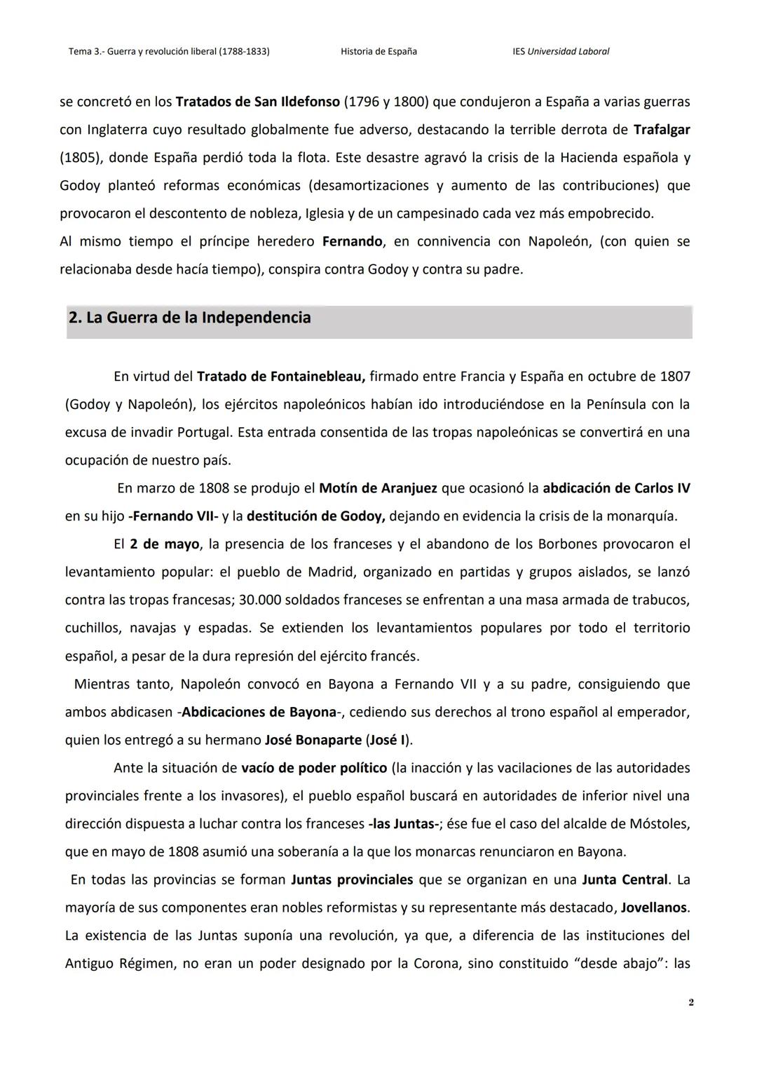 --- OCR Start ---
Tema 3.- Guerra y revolución liberal (1788-1833)
Historia de España
IES Universidad Laboral
Tema 3. Guerra y revolución li