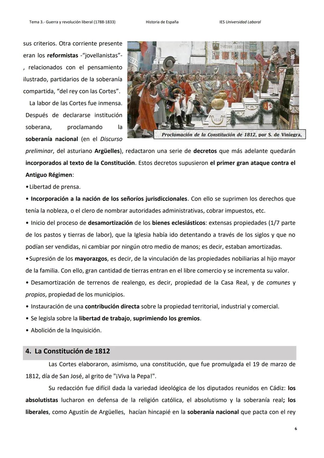 --- OCR Start ---
Tema 3.- Guerra y revolución liberal (1788-1833)
Historia de España
IES Universidad Laboral
Tema 3. Guerra y revolución li