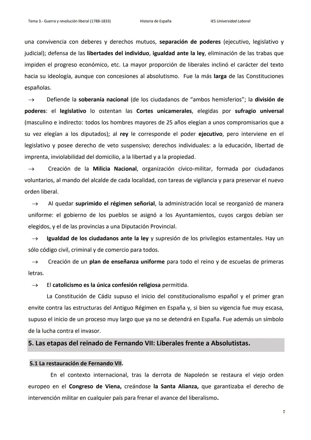 --- OCR Start ---
Tema 3.- Guerra y revolución liberal (1788-1833)
Historia de España
IES Universidad Laboral
Tema 3. Guerra y revolución li