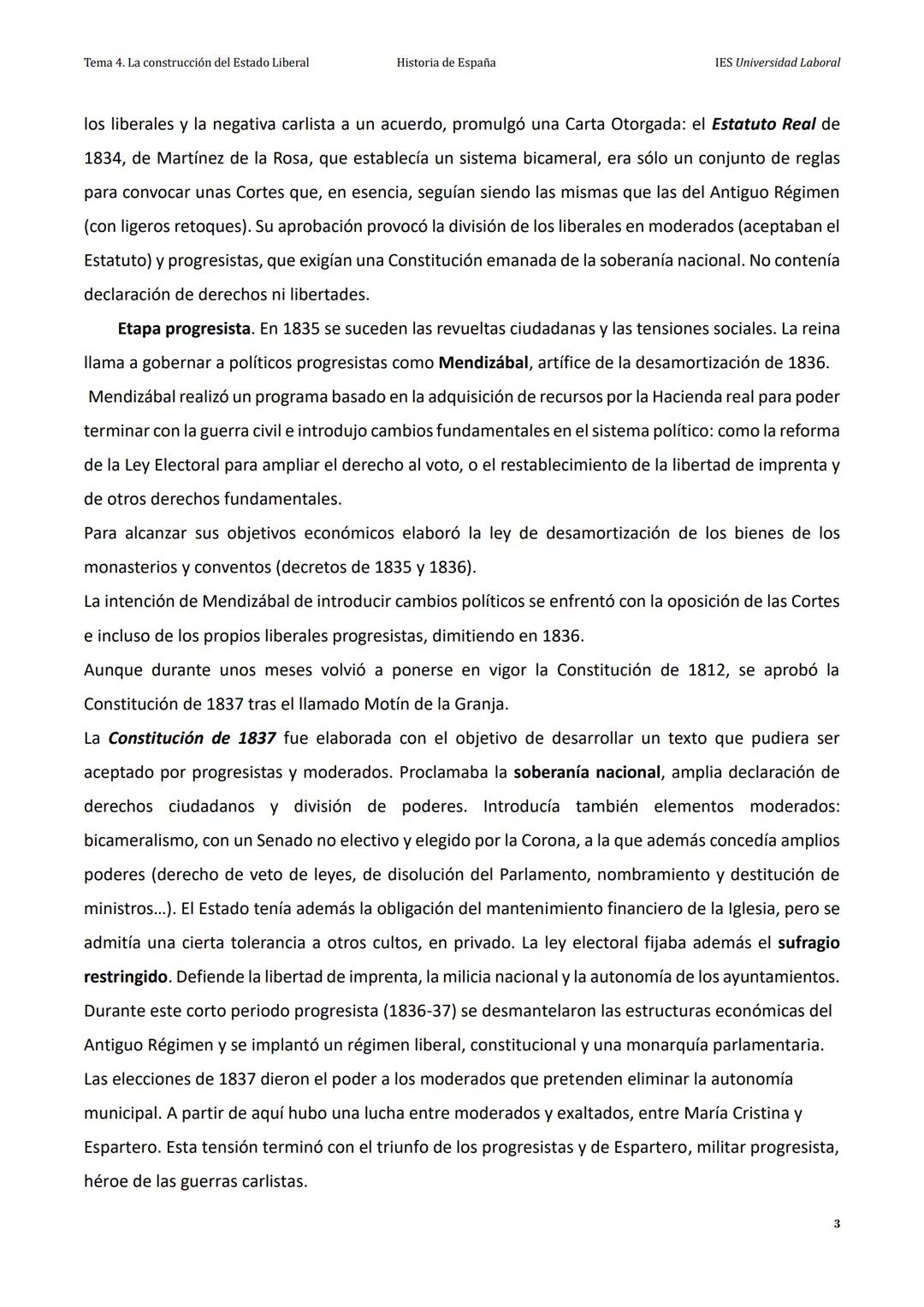 Tema 4. La construcción del Estado Liberal
Historia de España
IES Universidad Laboral
Tema 4: LA CONFLICTIVA CONSTRUCCIÓN DEL ESTADO LIBERA