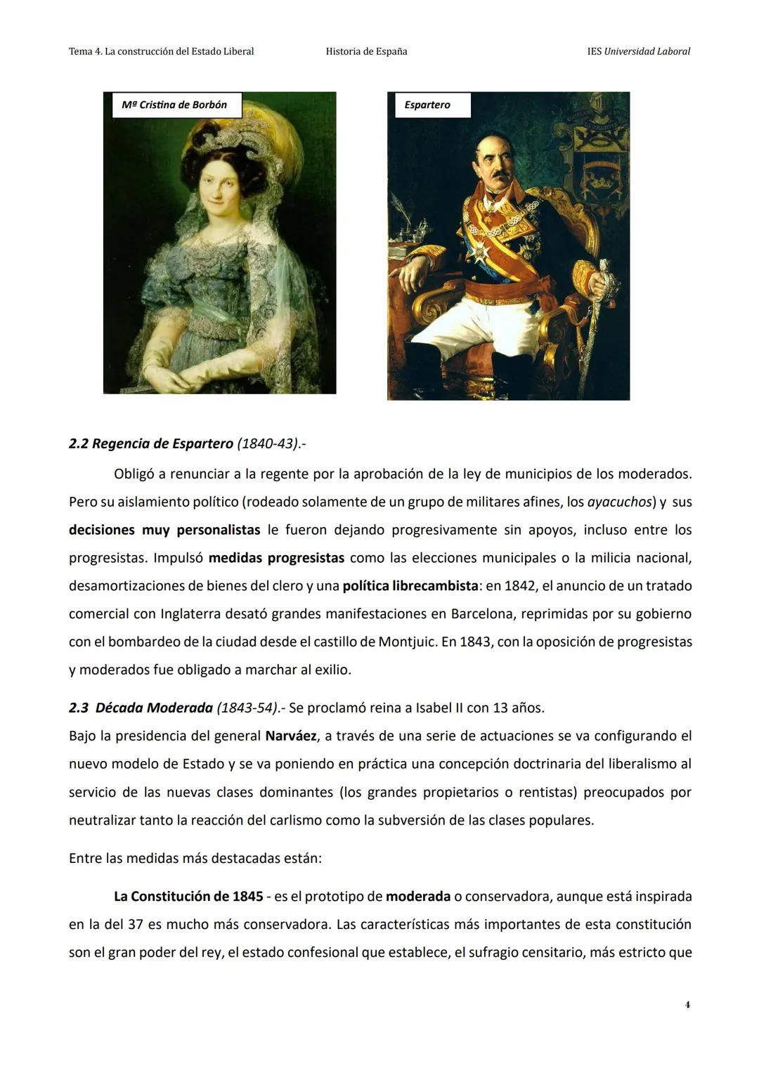 Tema 4. La construcción del Estado Liberal
Historia de España
IES Universidad Laboral
Tema 4: LA CONFLICTIVA CONSTRUCCIÓN DEL ESTADO LIBERA