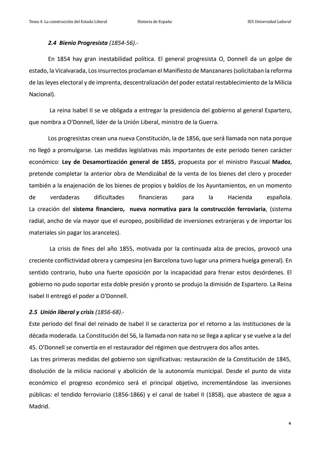 Tema 4. La construcción del Estado Liberal
Historia de España
IES Universidad Laboral
Tema 4: LA CONFLICTIVA CONSTRUCCIÓN DEL ESTADO LIBERA