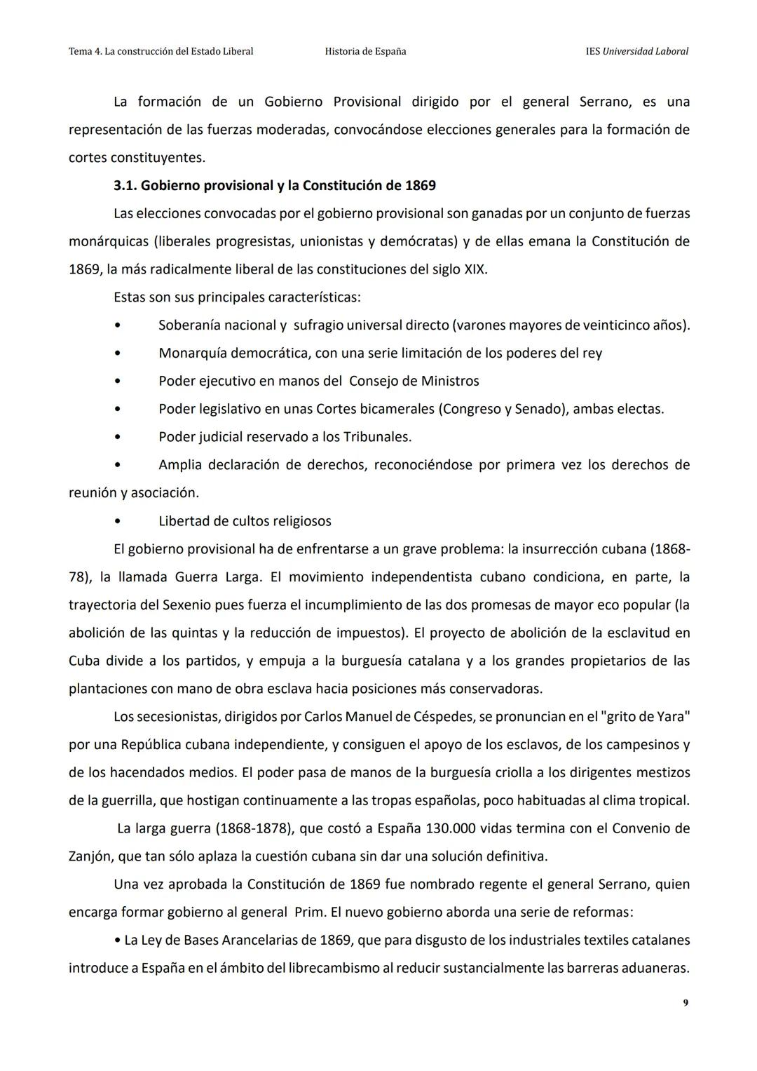 Tema 4. La construcción del Estado Liberal
Historia de España
IES Universidad Laboral
Tema 4: LA CONFLICTIVA CONSTRUCCIÓN DEL ESTADO LIBERA