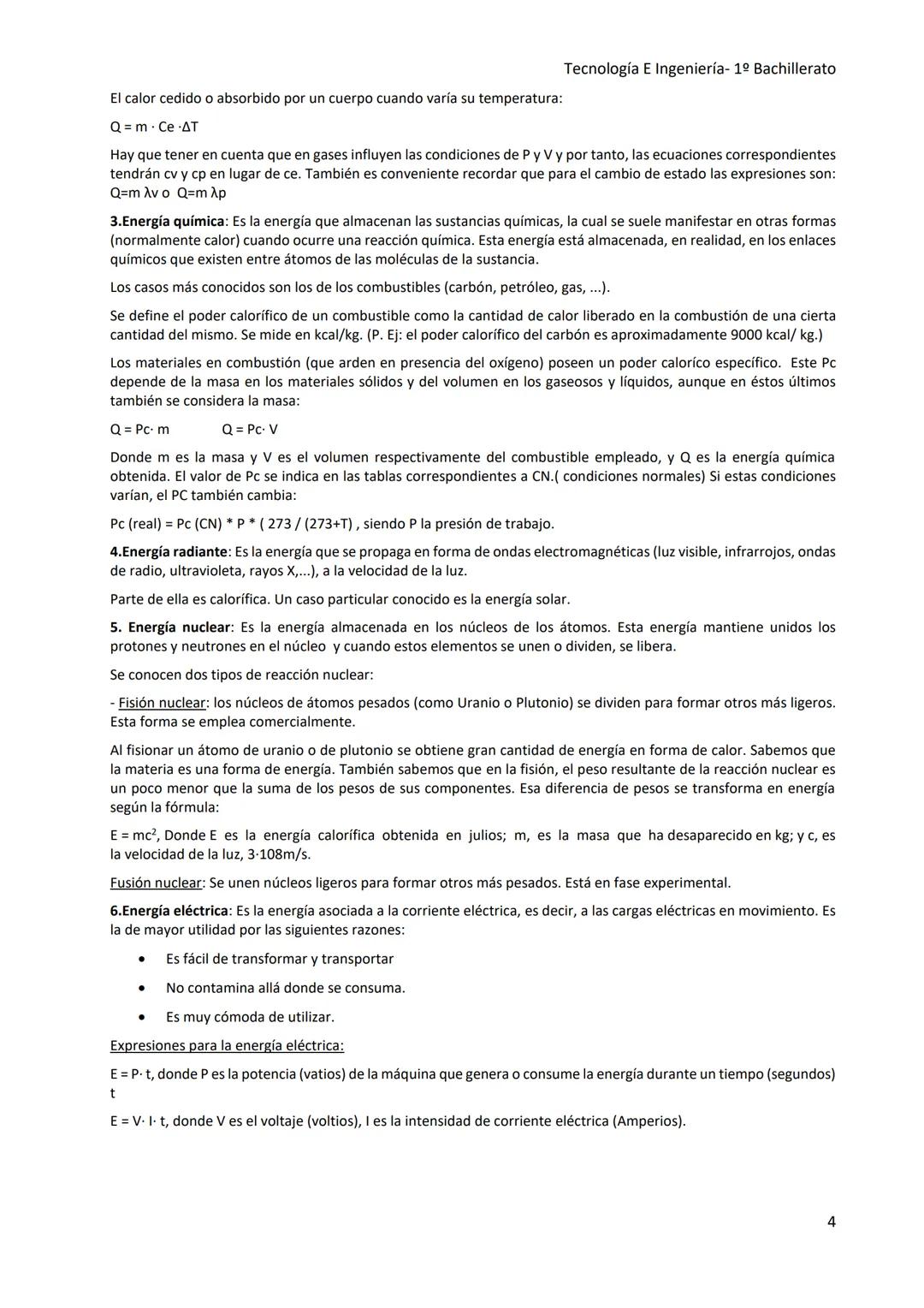 Tecnología E Ingeniería- 1º Bachillerato
BLOQUE DE ENERGÍA Tecnología E Ingeniería- 1º Bachillerato
INDICE
TEMA 1 INTRODUCCIÓN A LA ENERGÍ