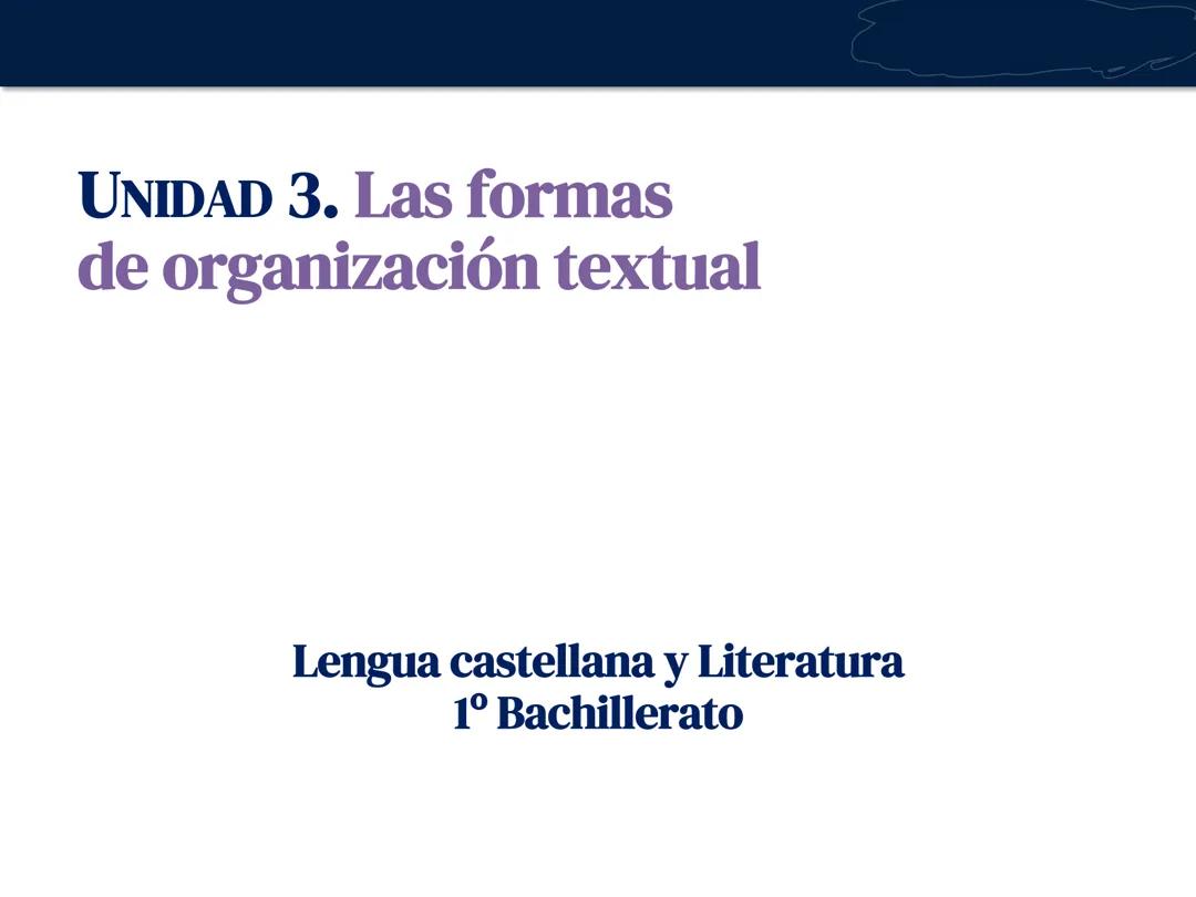 Las formas de organización textual