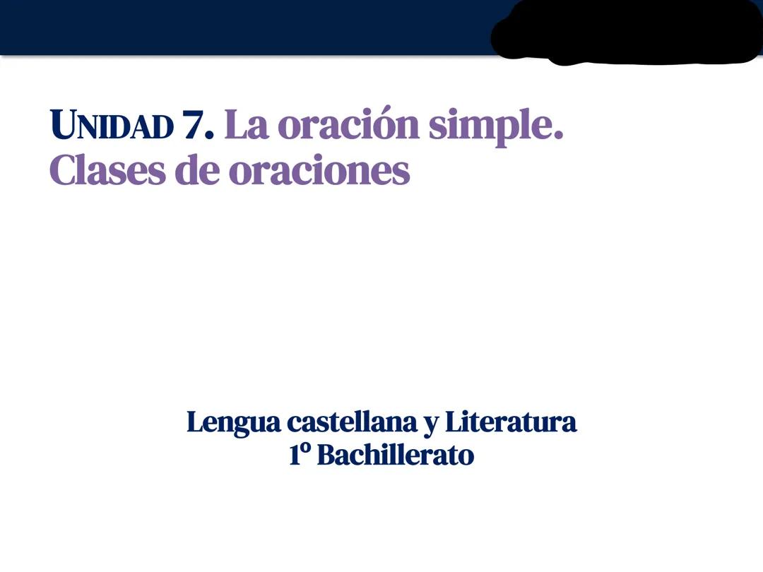 Sintaxis : la oración simple