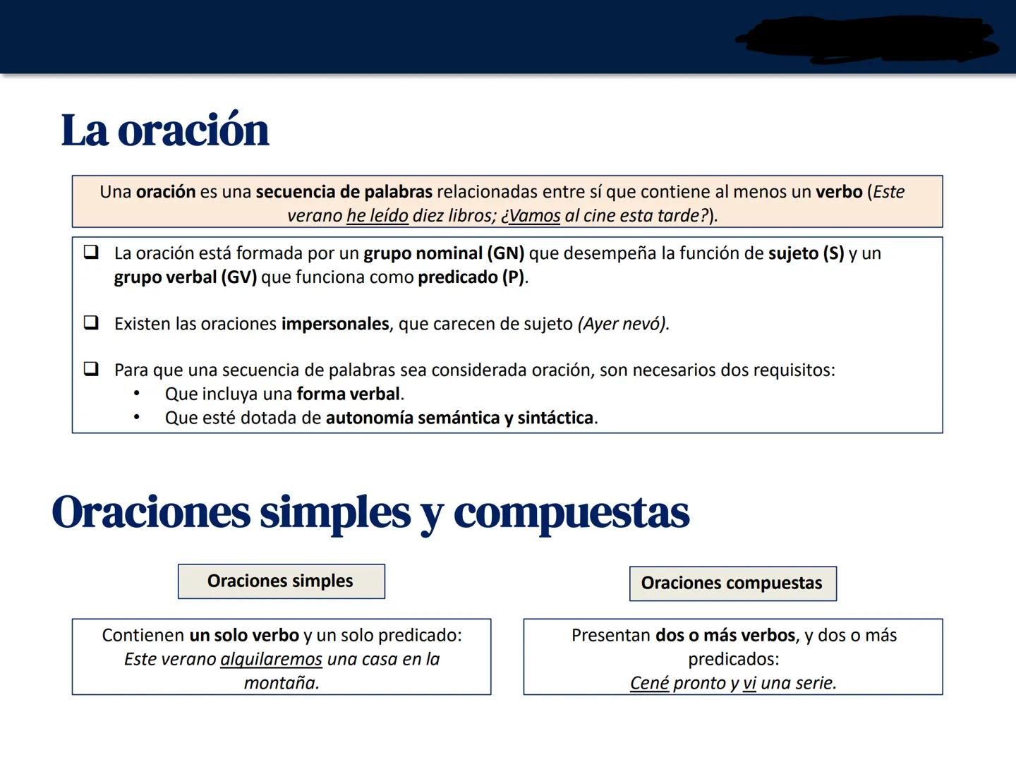 UNIDAD 7. La oración simple.
Clases de oraciones
Lengua castellana y Literatura
1º Bachillerato # Los grupos o sintagmas
Un grupo o sintag