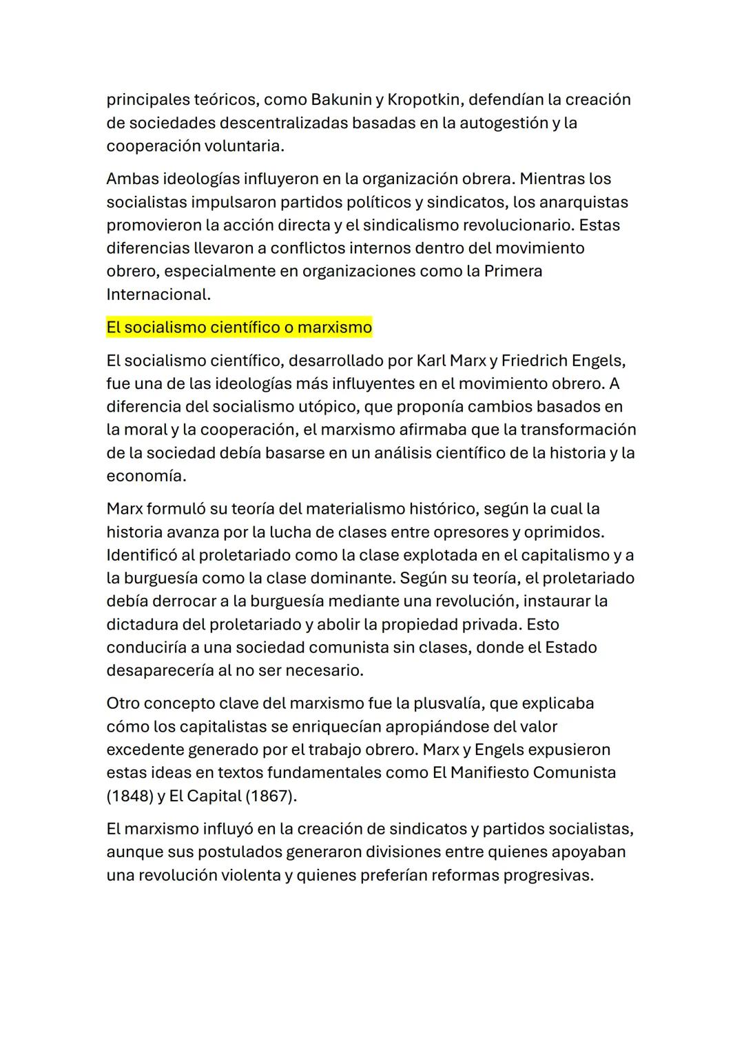 El movimiento obrero surge con la industrialización del siglo XVIII y la
teoría económica liberal. La concentración de trabajadores en fábri