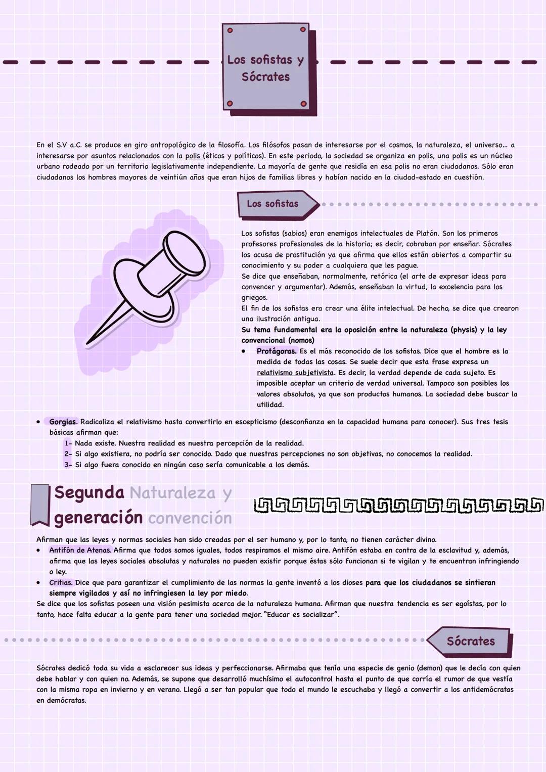# Los sofistas y
Sócrates
En el S.V a.C. se produce en giro antropológico de la filosofía. Los filósofos pasan de interesarse por el cosmos