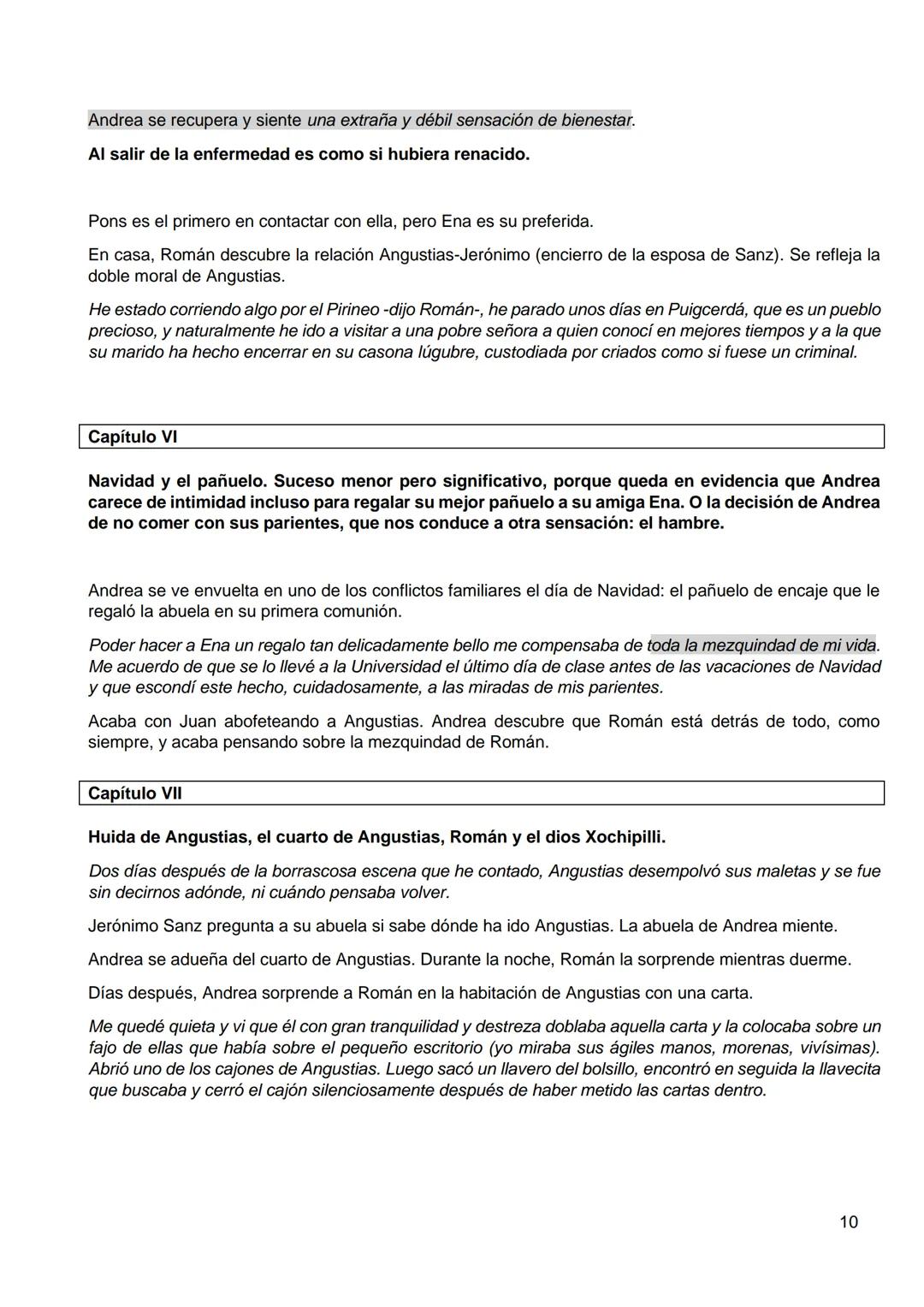 --- OCR Start ---
Primera parte
Capítulos I-IX
Llegada de Andrea- Partida de Angustias
Segunda parte
Capítulos X- XVIII
Nuevas expectativas-