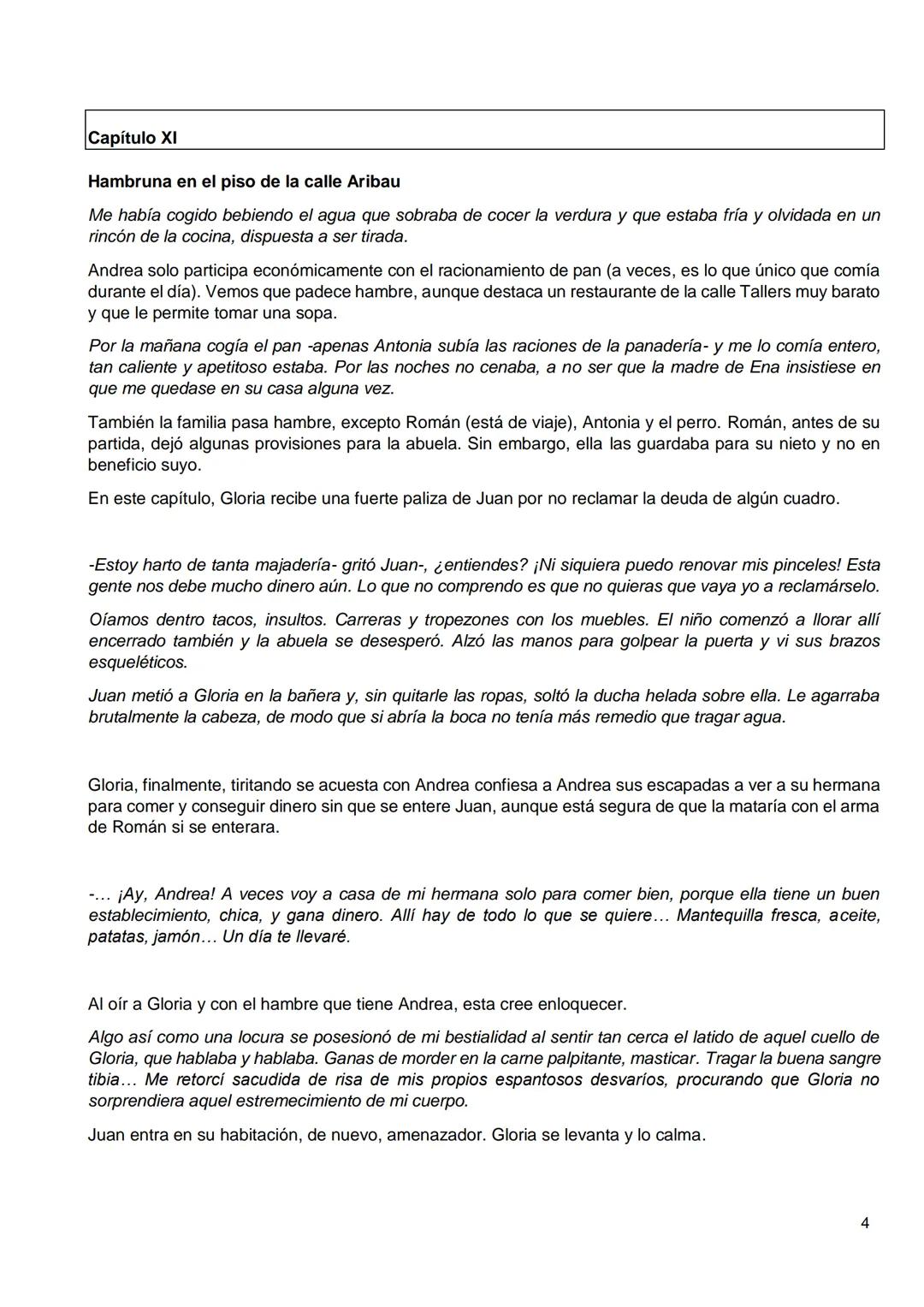 Primera parte
Capítulos I-IX
Llegada de Andrea- Partida de Angustias
Segunda parte
Capítulos X- XVIII
Nuevas expectativas- Fiesta en casa de