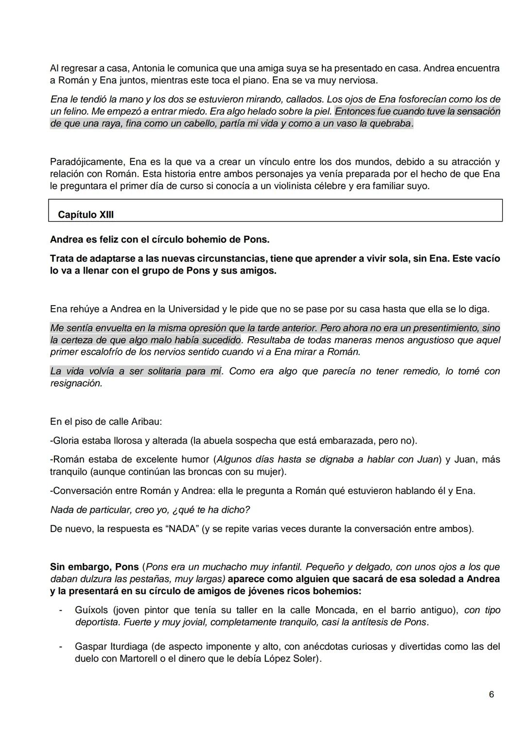 Primera parte
Capítulos I-IX
Llegada de Andrea- Partida de Angustias
Segunda parte
Capítulos X- XVIII
Nuevas expectativas- Fiesta en casa de
