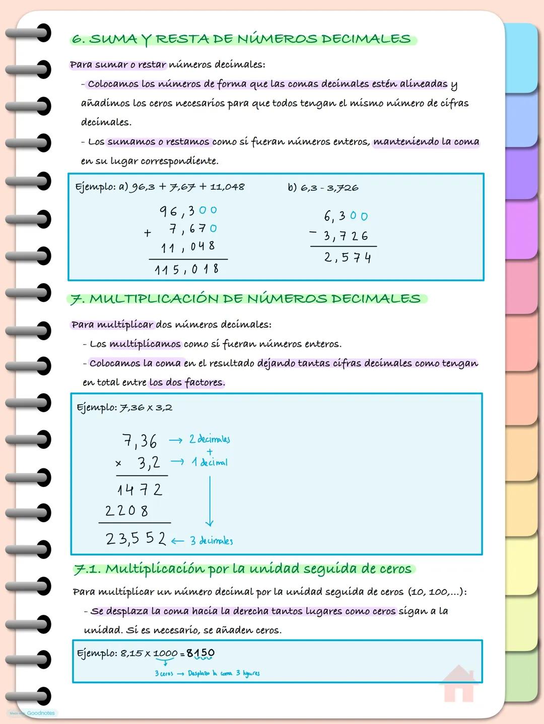 5. COMPARACIÓN DE NÚMEROS DECIMALES
Para comparar dos números decimales:
-Primero comparamos sus partes enteras, siendo mayor el número con