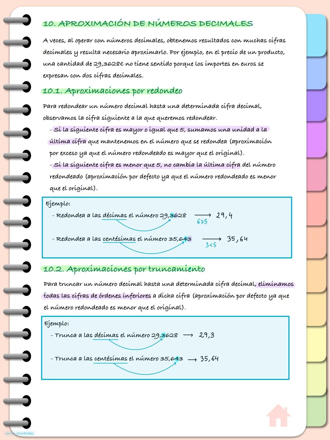 5. COMPARACIÓN DE NÚMEROS DECIMALES
Para comparar dos números decimales:
-Primero comparamos sus partes enteras, siendo mayor el número con