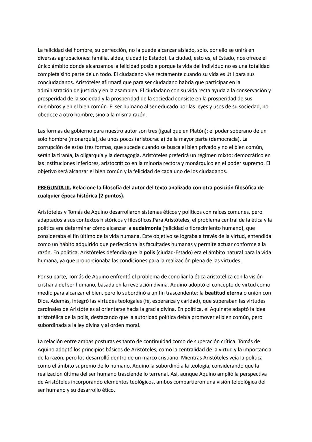# UNIDAD 2. ARISTÓTELES
TEXTO: Política, libro VII, "Descripción del estado ideal", capítulo 1 (1323a-1324a). Traducción de
Manuela García V