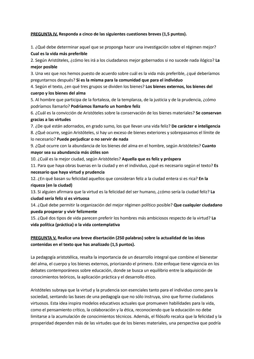 # UNIDAD 2. ARISTÓTELES
TEXTO: Política, libro VII, "Descripción del estado ideal", capítulo 1 (1323a-1324a). Traducción de
Manuela García V