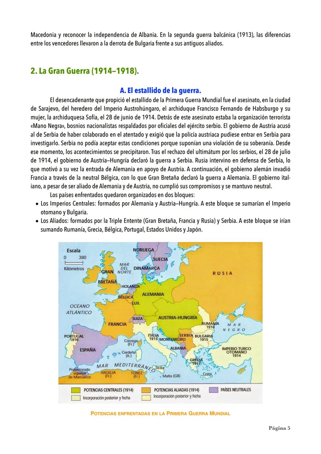 --- OCR Start ---
La Primera Guerra Mundial
«Sigo atascado en esta trinchera, y por lo que sé no es posible que me releven en los próximos d
