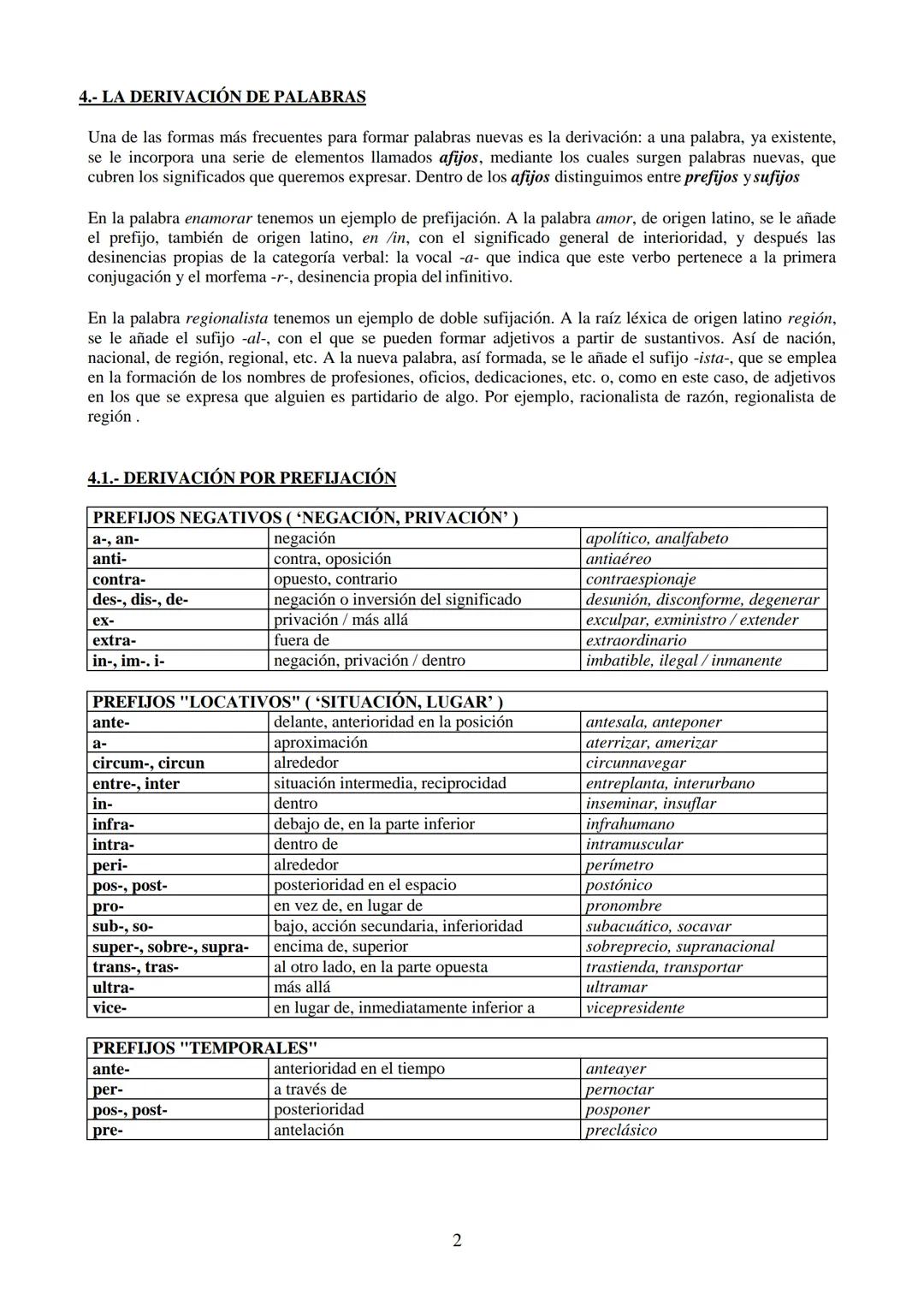 # Lengua Castellana v Literatura: 2.º de Bachillerato
MORFOLOGÍA Es la ciencia que estudia la palabra, su estructura, así como los
procedim