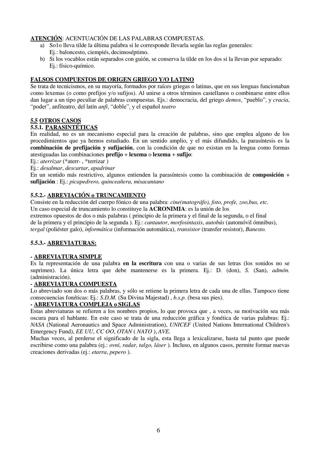 # Lengua Castellana v Literatura: 2.º de Bachillerato
MORFOLOGÍA Es la ciencia que estudia la palabra, su estructura, así como los
procedim
