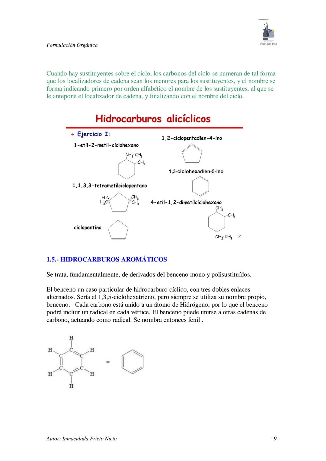 --- OCR Start ---
Formulación Orgánica
FORMULACIÓN Y NOMENCLATURA DE QUÍMICA ORGÁNICA
COMPUESTOS ORGÁNICOS
Los compuestos orgánicos son deno