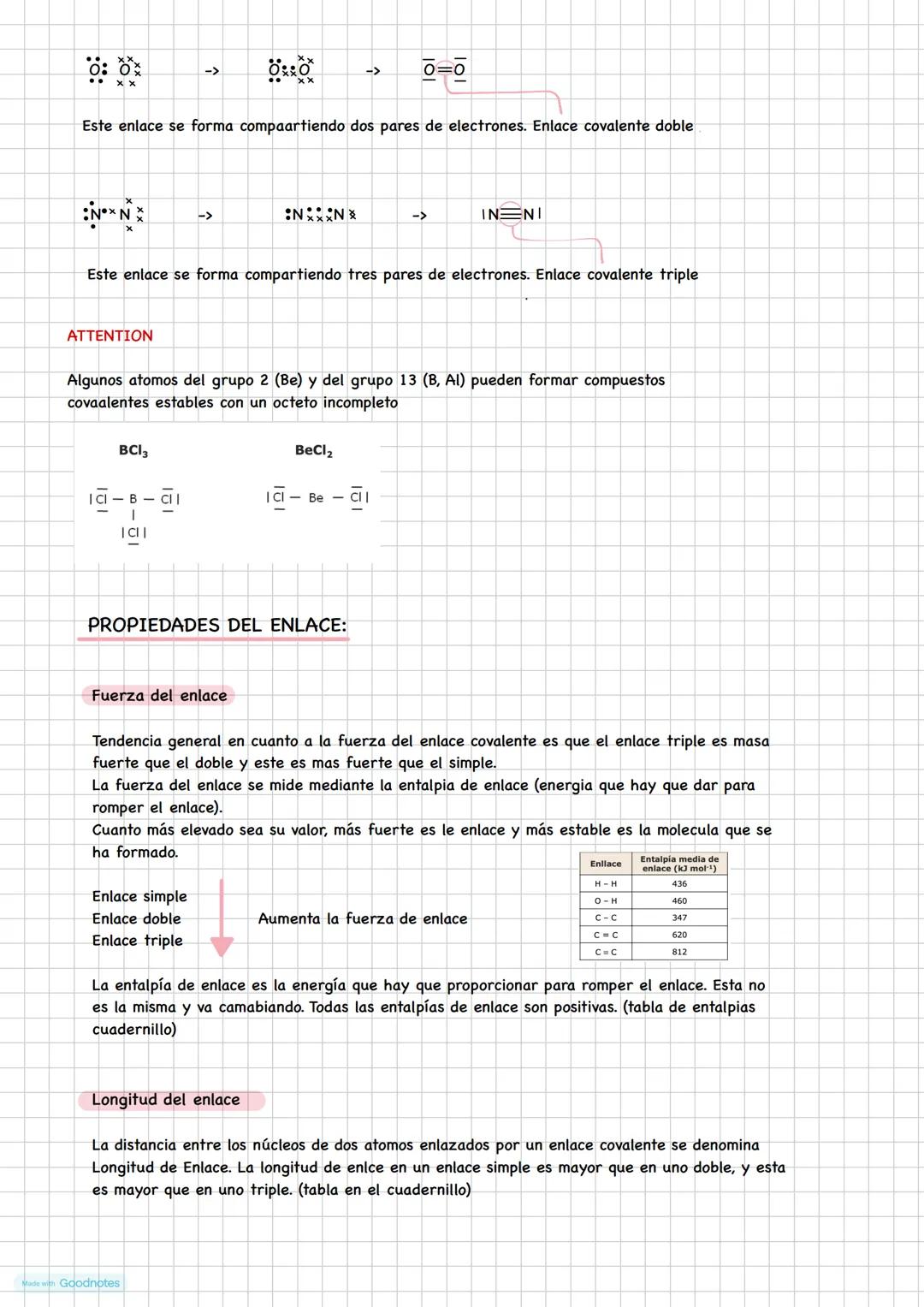 Made with Goodnotes # MODELO IONICO
Enlace Químico (uniones entre atomos)
molecula: agrupacion discreta
Resultado de union entre atomos: