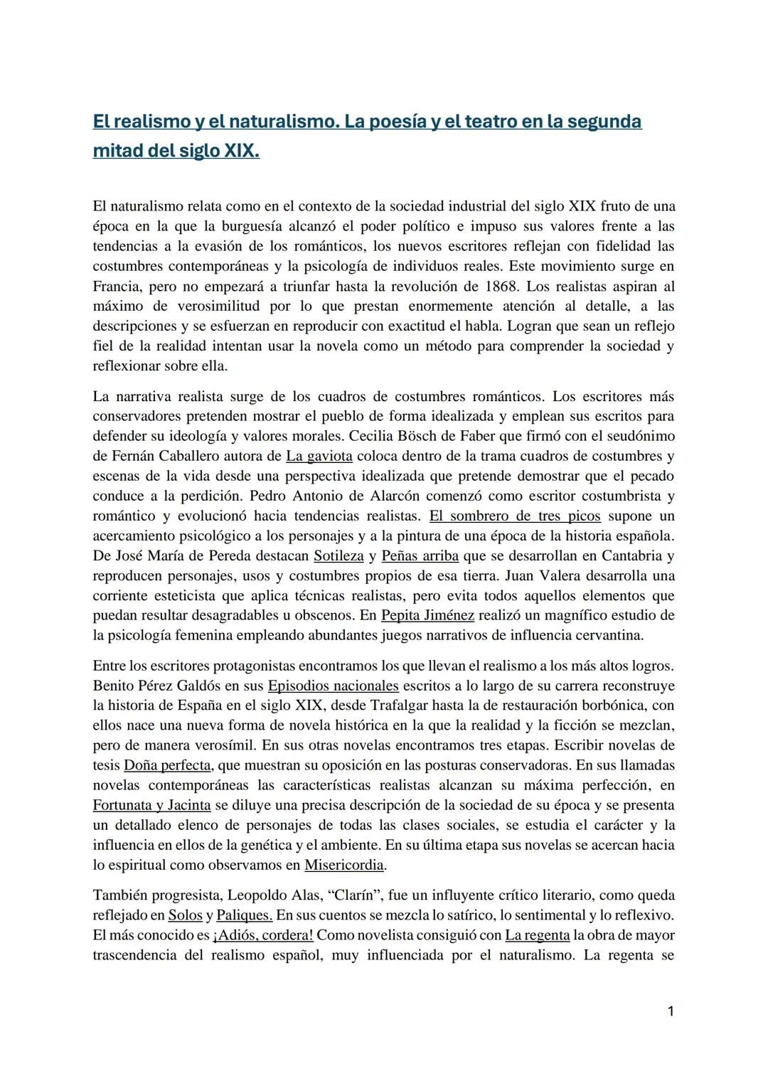 # El realismo y el naturalismo. La poesía y el teatro en la segunda
mitad del siglo XIX.
El naturalismo relata como en el contexto de la so