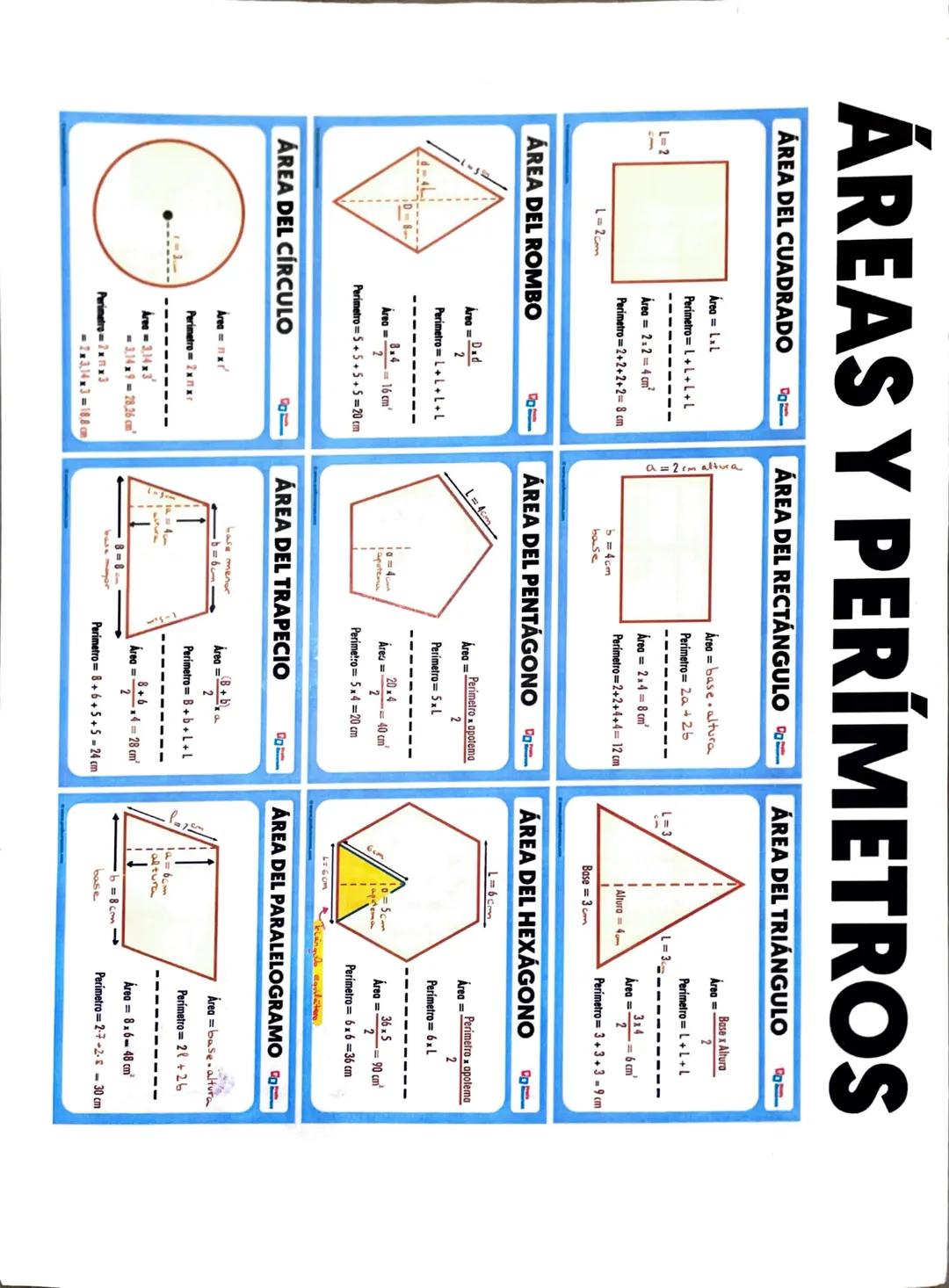 # Fórmulas de área y volumen de cuerpos
geométricos
| Figura | Esquema | Área | Volumen |
|---|---|---|---|
| Esfera | | $A_{total}$ = 4π