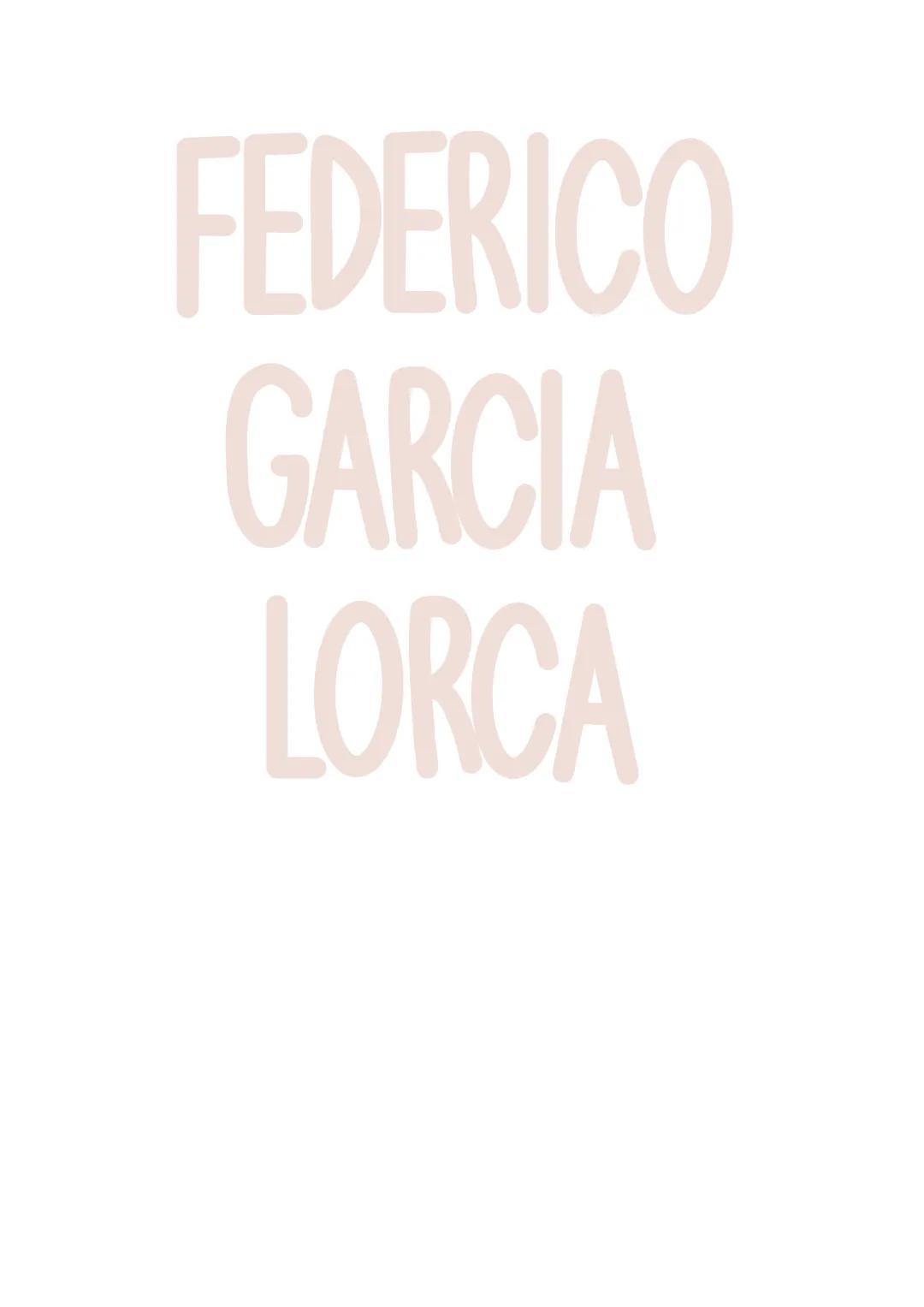 FEDERICO
GARCIA
LORCA # FEDERICO GARCIA LORCA
## BIOGRAFIA
Nació el 5 de Junio de 1898 en Granada
Su primera vocación que ser pianista