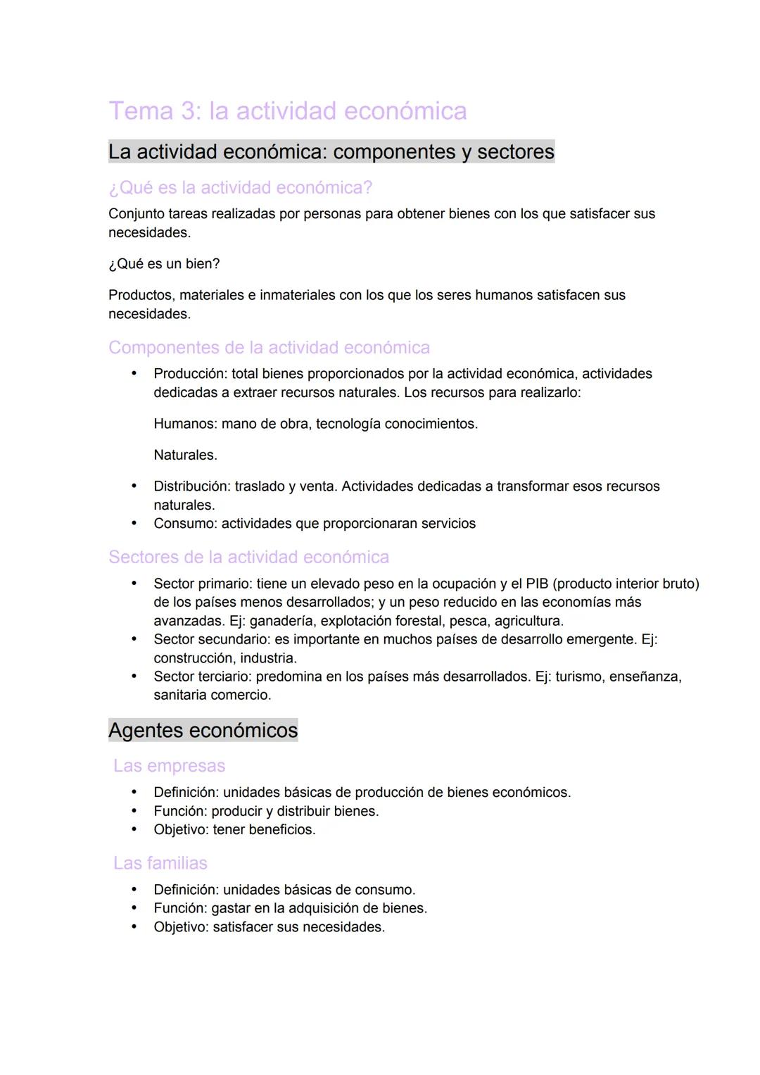 # Tema 3: la actividad económica
# La actividad económica: componentes y sectores
¿Qué es la actividad económica?
Conjunto tareas realizadas