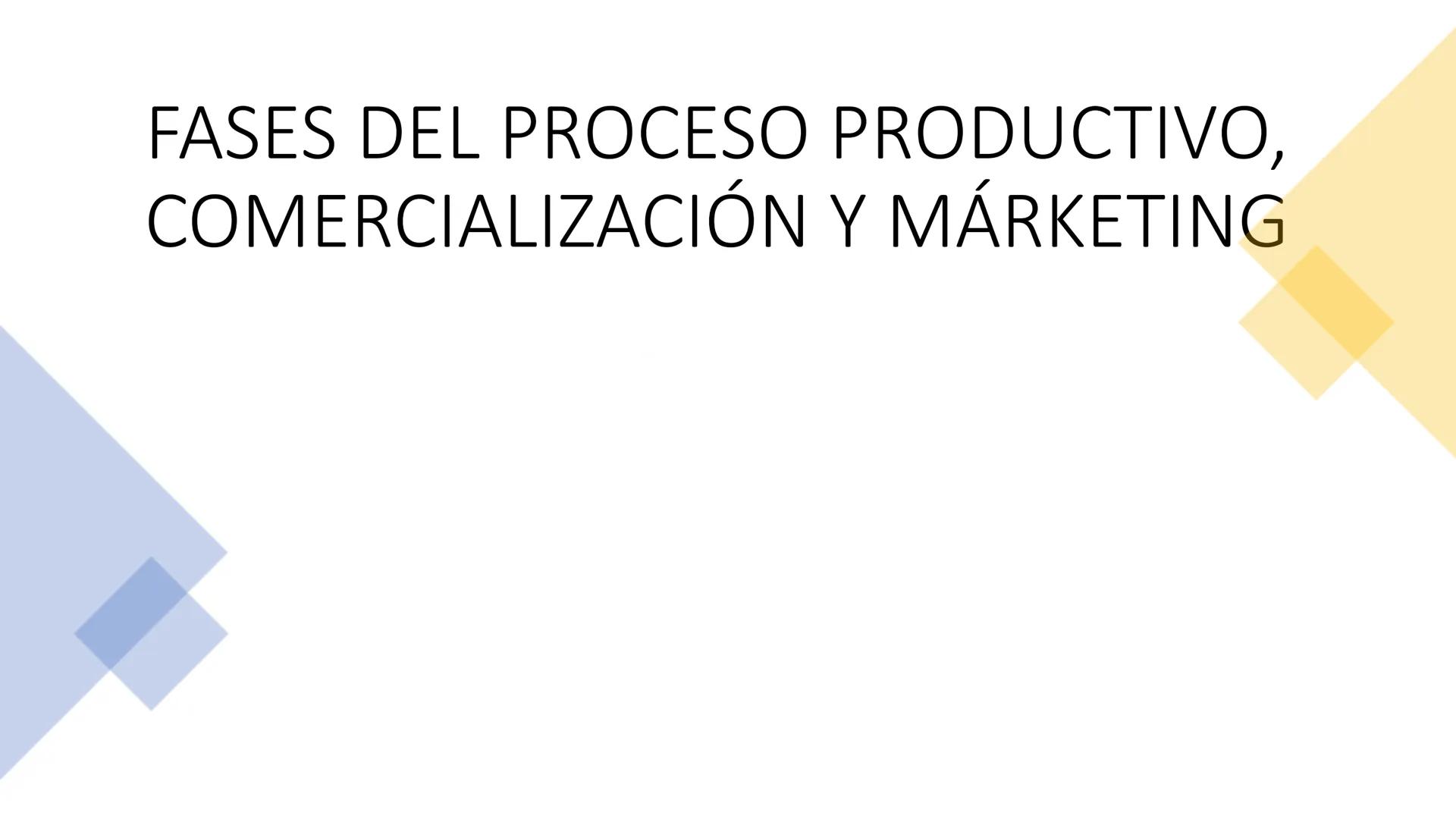 # FASES DEL PROCESO PRODUCTIVO,
COMERCIALIZACIÓN Y MÁRKETING 1. LA EMPRESA EN EL SECTOR PRODUCTIVO Y DE COMERCIALIZACIÓN
Empresa es toda u