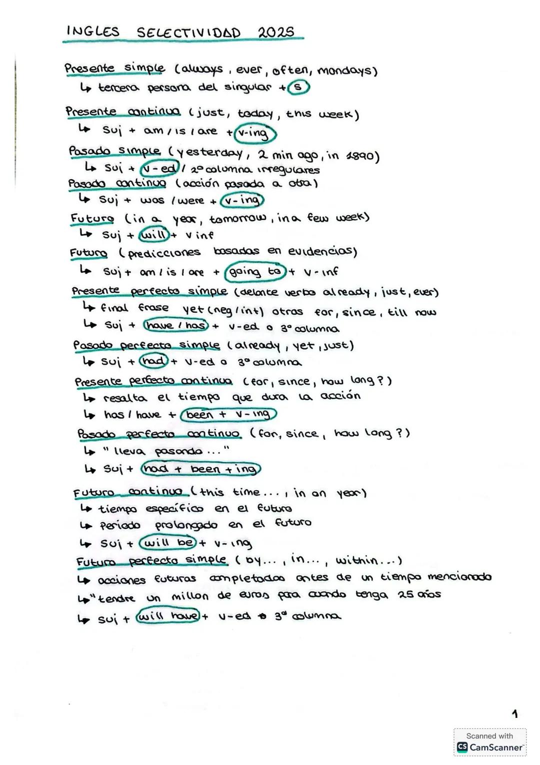 Inglés selectividad 2025