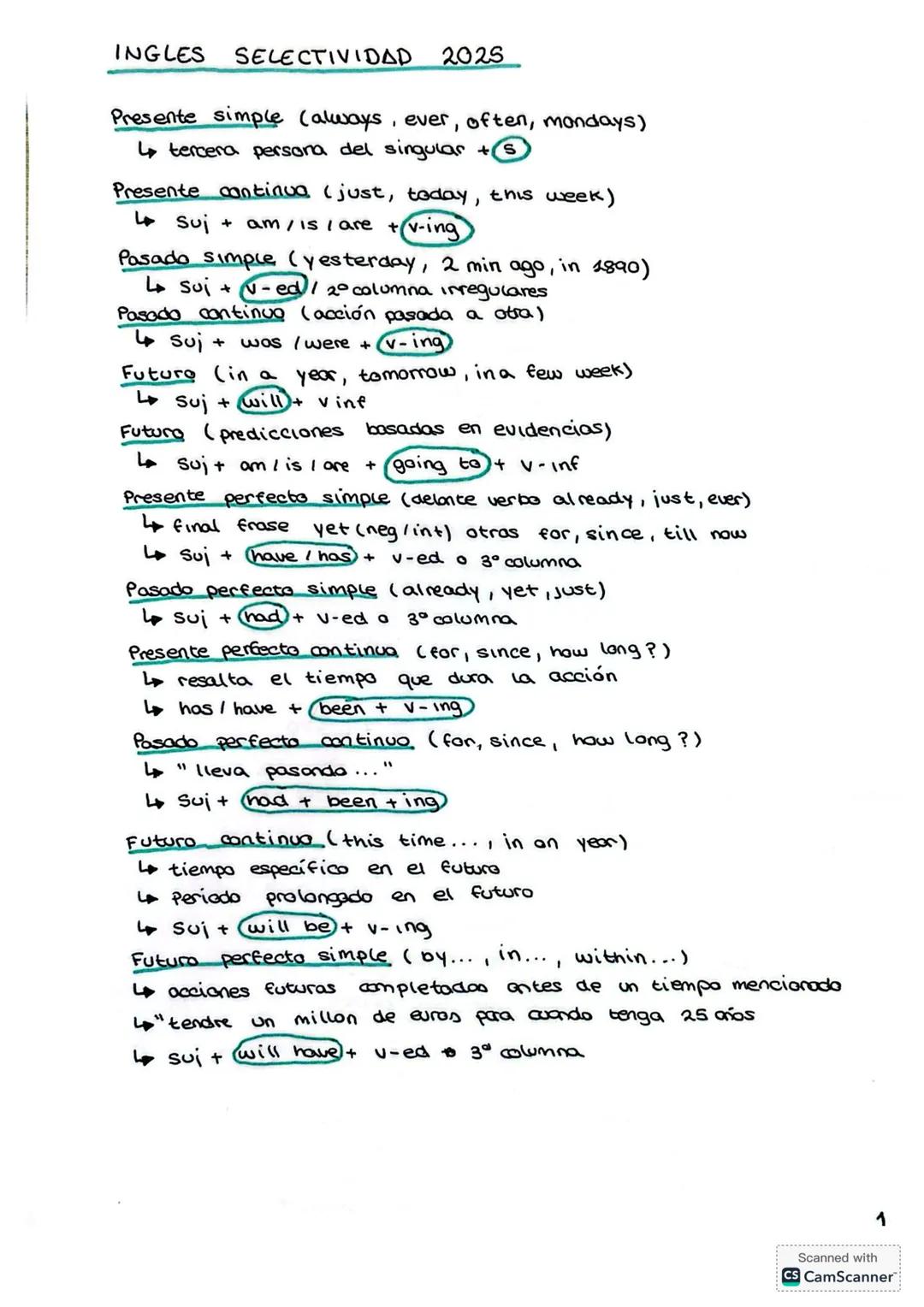 Inglés selectividad 2025