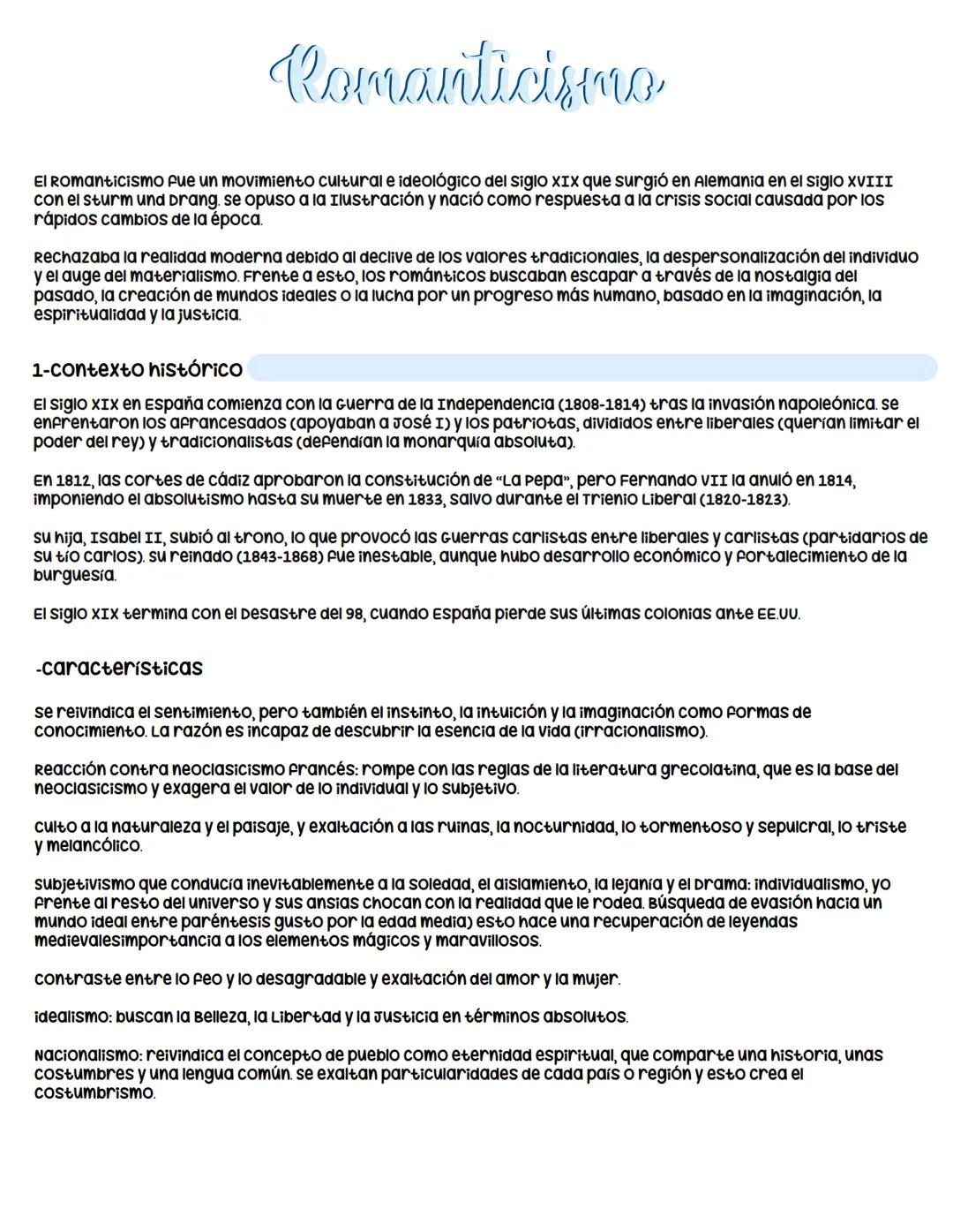 Romanticismo, naturalismo y realismo