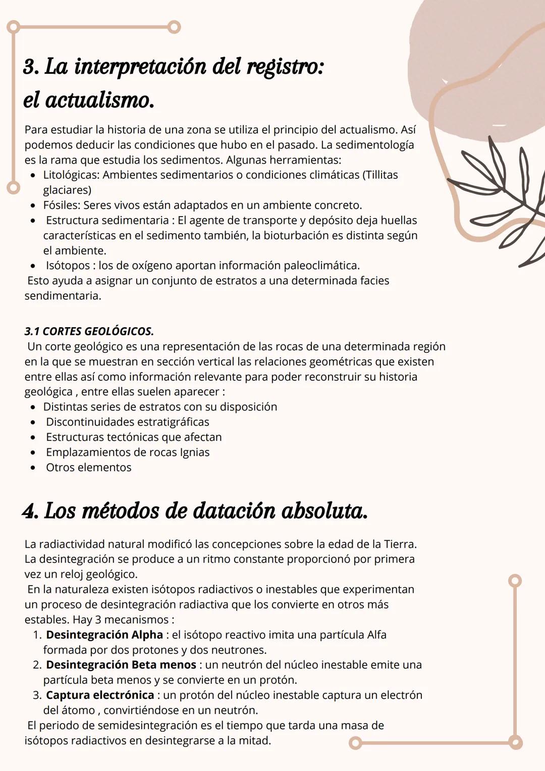 # Datación e
historia de la
Tierra
Tema.5
1. El tiempo geológico.
Indicios que nos hacen conocer nuestra tierra:
* La velocidad de sed