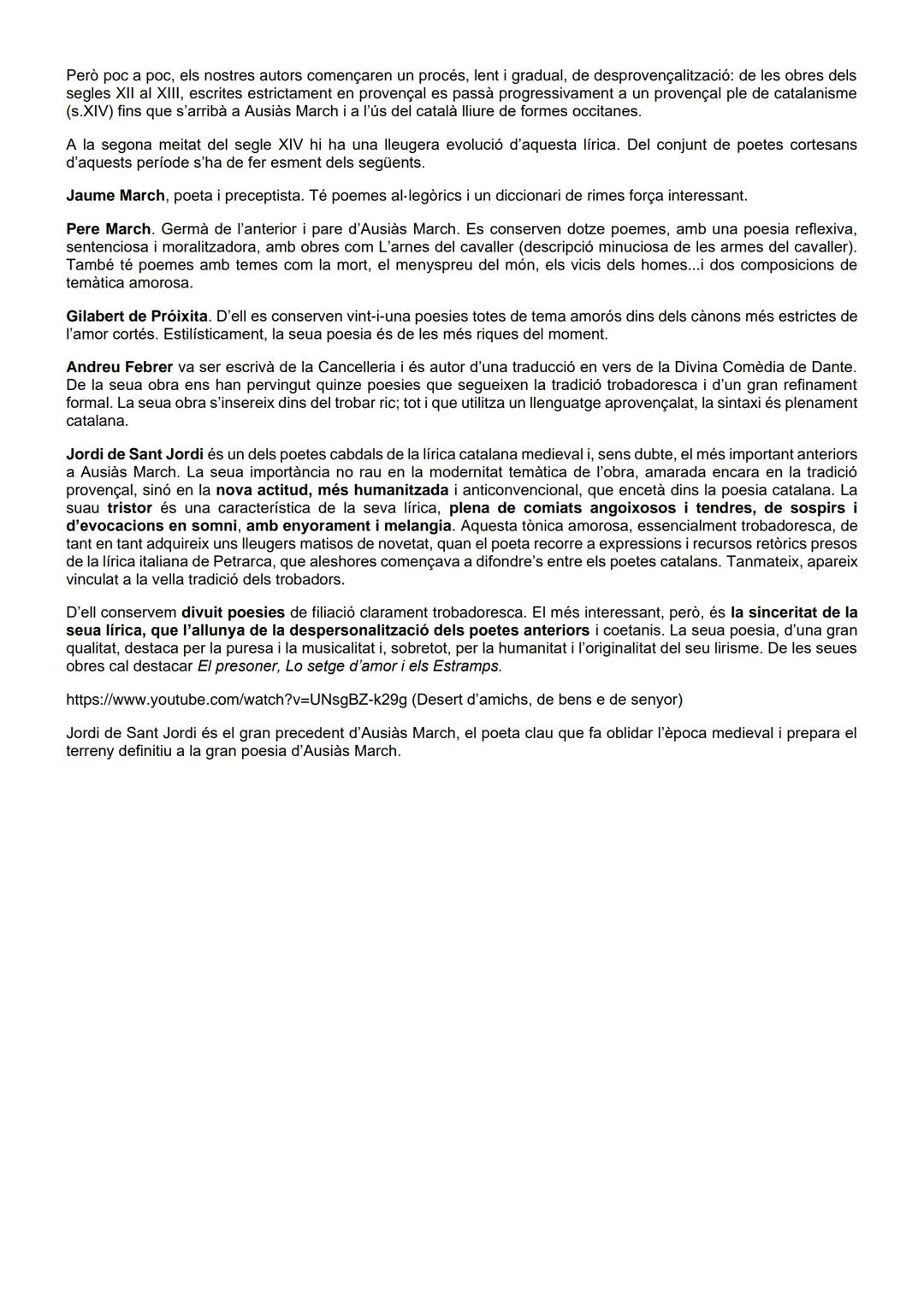 4. LA LÍRICA TROBADORESCA
Com ja hem vist anteriorment, la noblesa social catalana i l'occitana van establir un forts lligams polítics i so