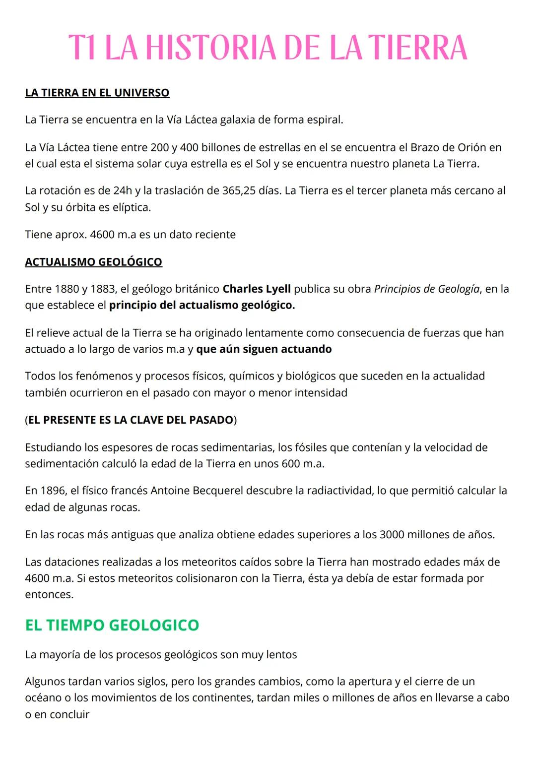 # T1 LA HISTORIA DE LA TIERRA
LA TIERRA EN EL UNIVERSO
La Tierra se encuentra en la Vía Láctea galaxia de forma espiral.
La Vía Láctea ti