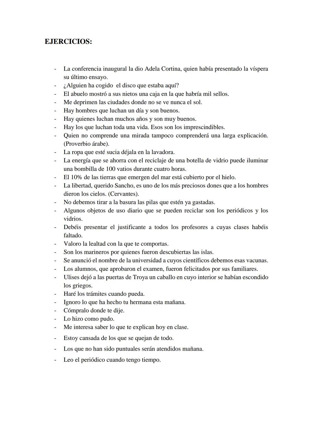 # ORACIONES SUBORDINADAS DE RELATIVO:
## A) CONCEΡΤΟ
Tradicionalmente se consideraba que la oración subordinada adjetiva o de relativo era