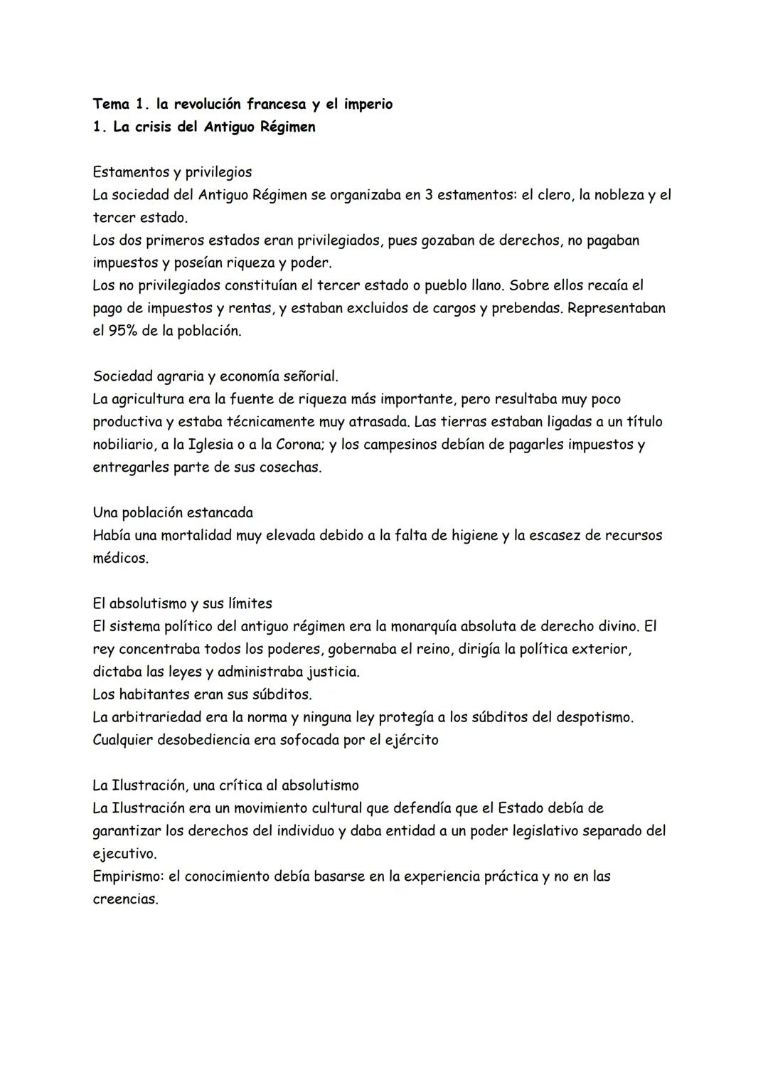 Tema 1. la revolución francesa y el imperio
1. La crisis del Antiguo Régimen
Estamentos y privilegios
La sociedad del Antiguo Régimen se or