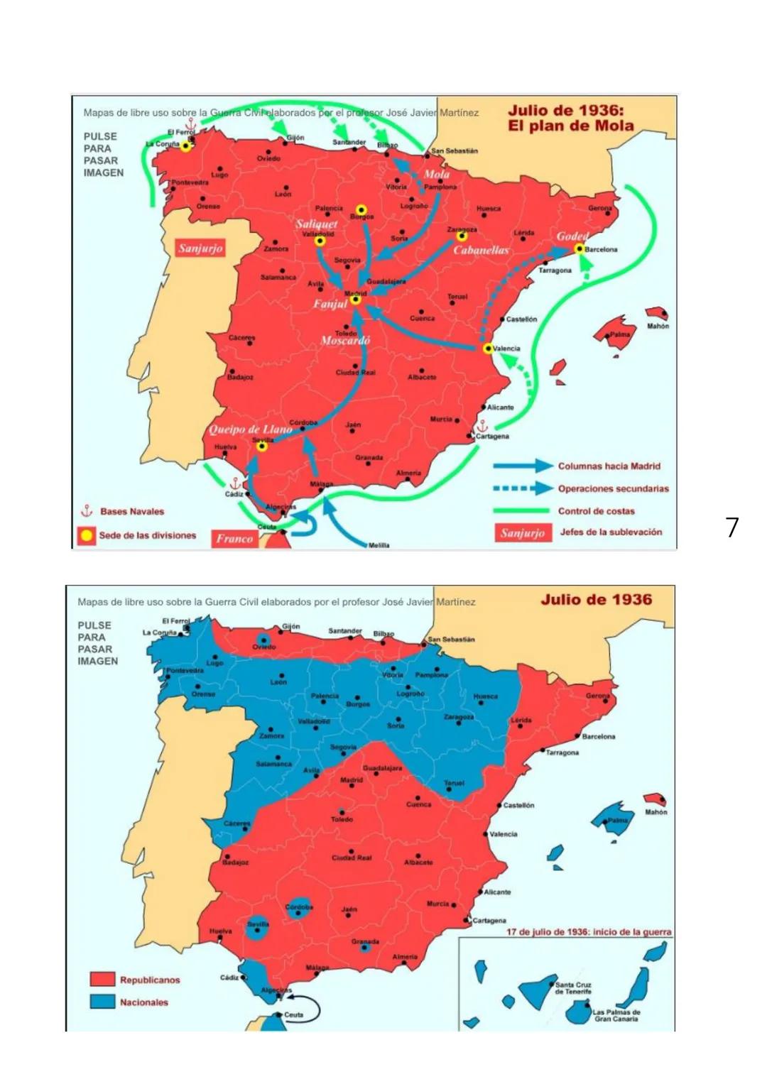 # TEMA 5. LA GUERRA CIVIL ESPAÑOLA.
La división entre derechas e izquierdas plasmada en el resultado electoral se dejó sentir en
la calle.