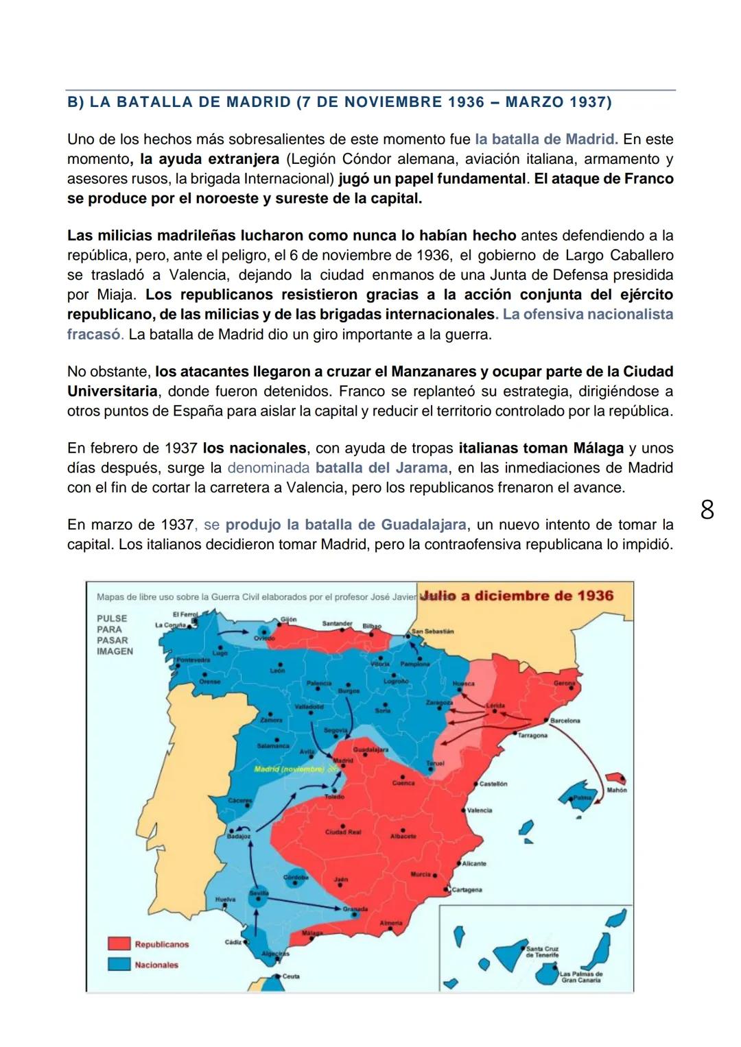 # TEMA 5. LA GUERRA CIVIL ESPAÑOLA.
La división entre derechas e izquierdas plasmada en el resultado electoral se dejó sentir en
la calle.