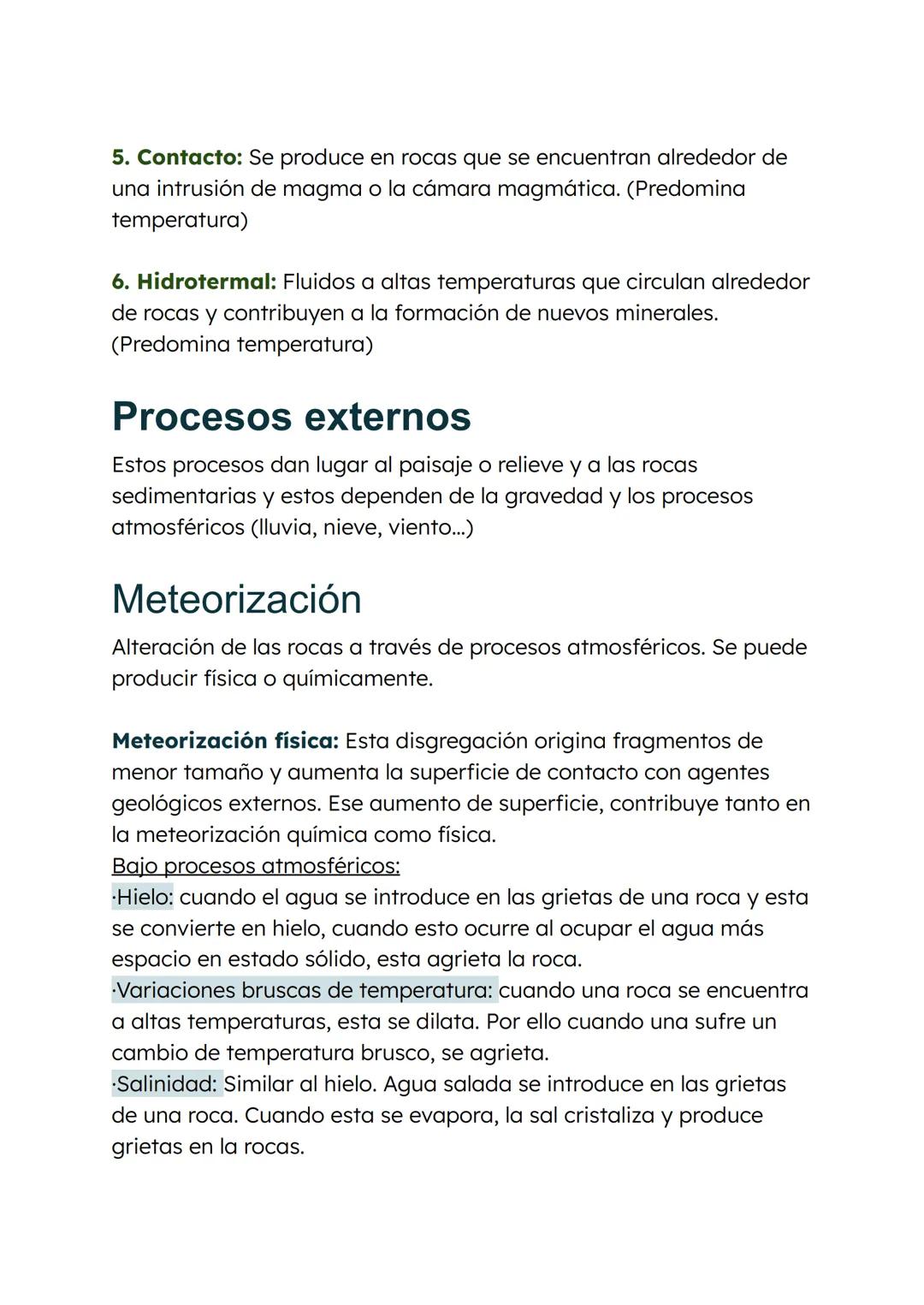 # Metamorfismo
Se trata de transformaciones que sufren las rocas al estar
expuestas a altas presiones y temperaturas sin llegar a fundirse.